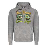 Cloud Rock boat waves sun rays lake days Vintage Hoodie - BarkalooDesign