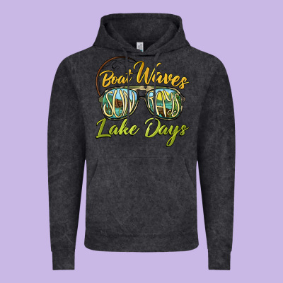 Boat Waves Sun Rays Lake Days Vintage Hoodie Designed By Barkaloodesign