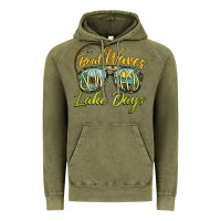 Vintage Olive boat waves sun rays lake days Vintage Hoodie - BarkalooDesign