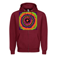 Burgundy halloween tie  dye pattern Zipper Hoodie - RanaPortraitStore