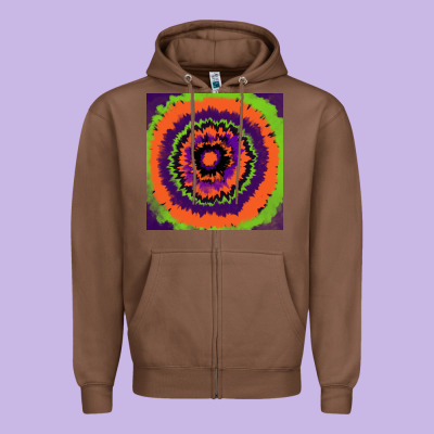 Halloween Tie  Dye Pattern Zipper Hoodie Designed By Ranaportraitstore