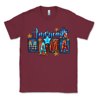 Burgundy American mama Mother's Day Classic Tee - FaDigitalArtStudio