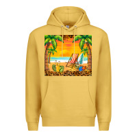 Antique Gold sunset beach Premium Hoodie - BarkalooDesign