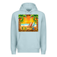 Blue Mist sunset beach Premium Hoodie - BarkalooDesign