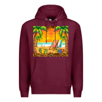 Burgundy sunset beach Premium Hoodie - BarkalooDesign