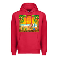Cardinal sunset beach Premium Hoodie - BarkalooDesign
