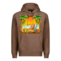 Chestnut sunset beach Premium Hoodie - BarkalooDesign