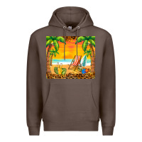 Coffee sunset beach Premium Hoodie - BarkalooDesign