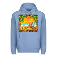 Colony Blue sunset beach Premium Hoodie - BarkalooDesign