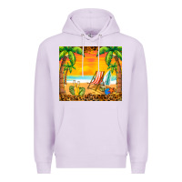 Lilac sunset beach Premium Hoodie - BarkalooDesign
