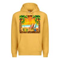 Mustard sunset beach Premium Hoodie - BarkalooDesign