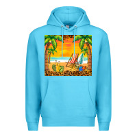 Ocean Blue sunset beach Premium Hoodie - BarkalooDesign