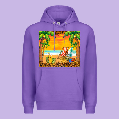 Sunset Beach Premium Hoodie Designed By Barkaloodesign