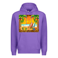 Purple sunset beach Premium Hoodie - BarkalooDesign