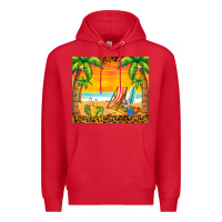 Red sunset beach Premium Hoodie - BarkalooDesign