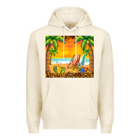 Tofu sunset beach Premium Hoodie - BarkalooDesign