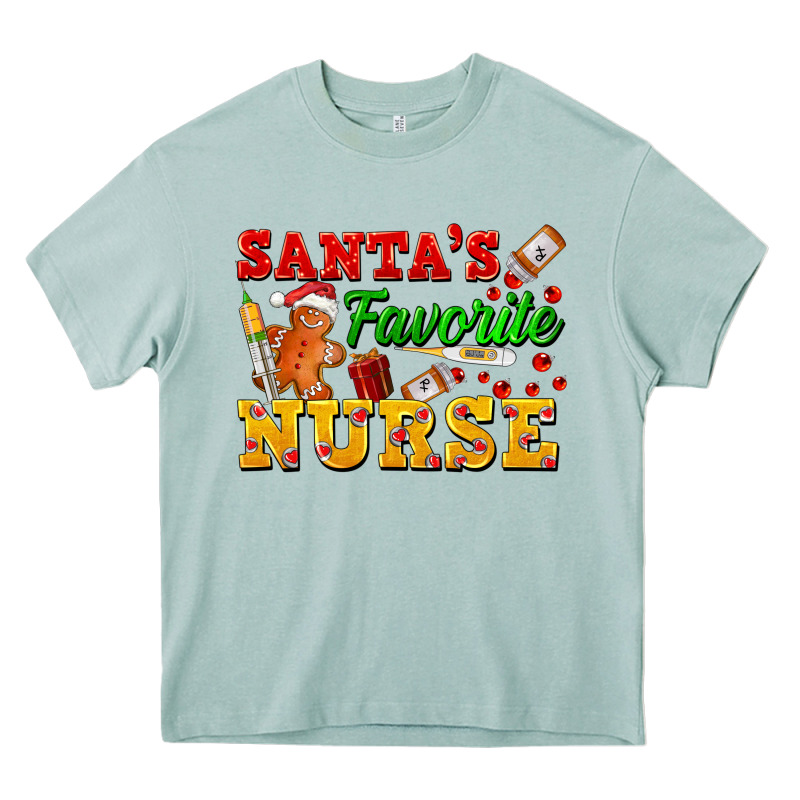 Santa's Favorite Nurse Heavy Core Tee by FaDigitalArtStudio | Teevron