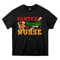 Black Santa's Favorite Nurse Heavy Core Tee - FaDigitalArtStudio