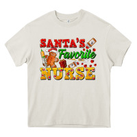 Cream Santa's Favorite Nurse Heavy Core Tee - FaDigitalArtStudio