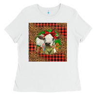 White cute baby calf christmas Ladies Tee - LillyAllenDesigns