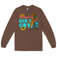 Chestnut cowgirls don't crty boots hat sunflowers Long Sleeve Tee - Artiststas