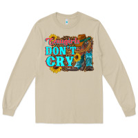 Mushroom cowgirls don't crty boots hat sunflowers Long Sleeve Tee - Artiststas