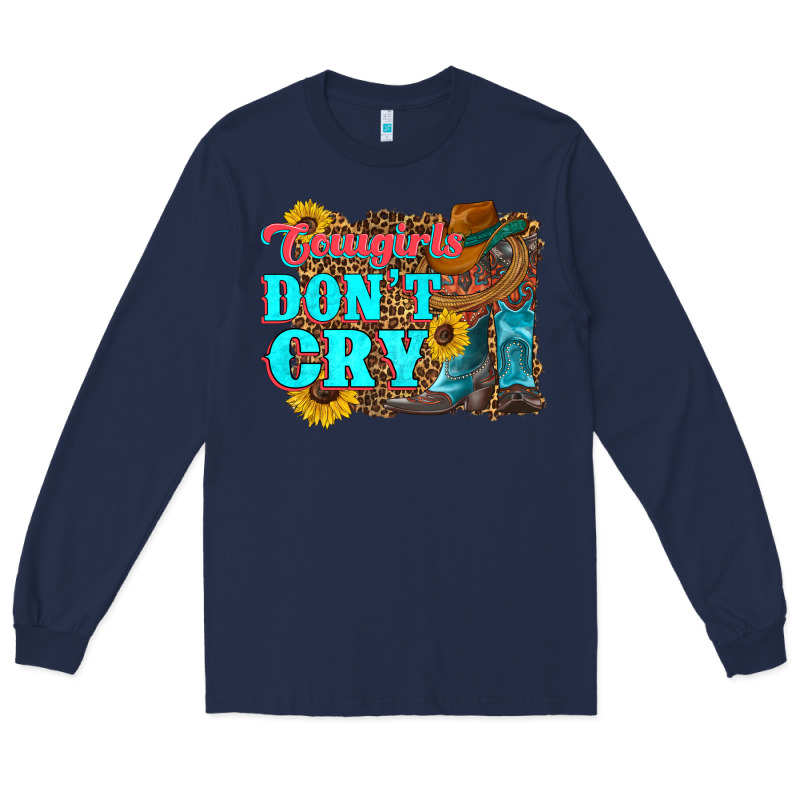 Cowgirls Don't Crty Boots Hat Sunflowers Long Sleeve Tee by Artiststas | Teevron