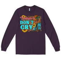 Plum cowgirls don't crty boots hat sunflowers Long Sleeve Tee - Artiststas