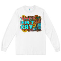 White cowgirls don't crty boots hat sunflowers Long Sleeve Tee - Artiststas