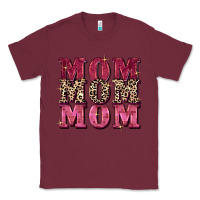Burgundy Mom mom mom Mother's Day Classic Tee - FaDigitalArtStudio