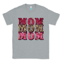 Heather Grey Mom mom mom Mother's Day Classic Tee - FaDigitalArtStudio