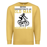 Antique Gold Never Underestimate An Old Man With A Mountain Bike Premium Sweatshirt - Bettercallsaul