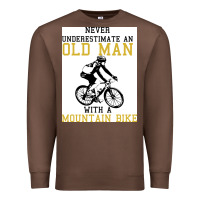 Never Underestimate An Old Man With A Mountain Bike Premium Sweatshirt | Teevron