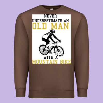 Never Underestimate An Old Man With A Mountain Bike Premium Sweatshirt Designed By Bettercallsaul