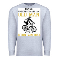 Heather Grey Never Underestimate An Old Man With A Mountain Bike Premium Sweatshirt - Bettercallsaul