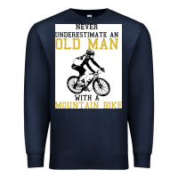 Navy Never Underestimate An Old Man With A Mountain Bike Premium Sweatshirt - Bettercallsaul