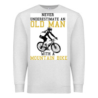 Oatmeal Heather Never Underestimate An Old Man With A Mountain Bike Premium Sweatshirt - Bettercallsaul