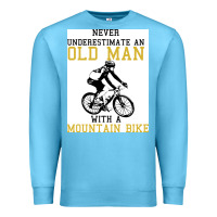 Ocean Blue Never Underestimate An Old Man With A Mountain Bike Premium Sweatshirt - Bettercallsaul