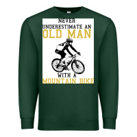 Sports Green Never Underestimate An Old Man With A Mountain Bike Premium Sweatshirt - Bettercallsaul