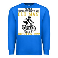 True Royal Never Underestimate An Old Man With A Mountain Bike Premium Sweatshirt - Bettercallsaul