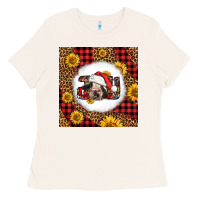 Bone joy christmas cow Ladies Tee - LillyAllenDesigns