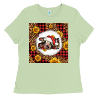 Matcha joy christmas cow Ladies Tee - LillyAllenDesigns