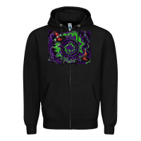 Black halloween witch hat backgraund Zipper Hoodie - RanaPortraitStore