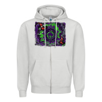 Dove Grey halloween witch hat backgraund Zipper Hoodie - RanaPortraitStore