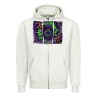 Oatmeal Heather halloween witch hat backgraund Zipper Hoodie - RanaPortraitStore