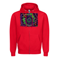 Red halloween witch hat backgraund Zipper Hoodie - RanaPortraitStore
