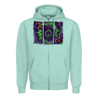 Seafoam halloween witch hat backgraund Zipper Hoodie - RanaPortraitStore