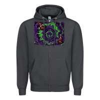 Smoke halloween witch hat backgraund Zipper Hoodie - RanaPortraitStore