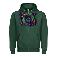 Sports Green halloween witch hat backgraund Zipper Hoodie - RanaPortraitStore