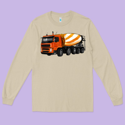 Cement Truck Long Sleeve Tee Designed By Artiststas